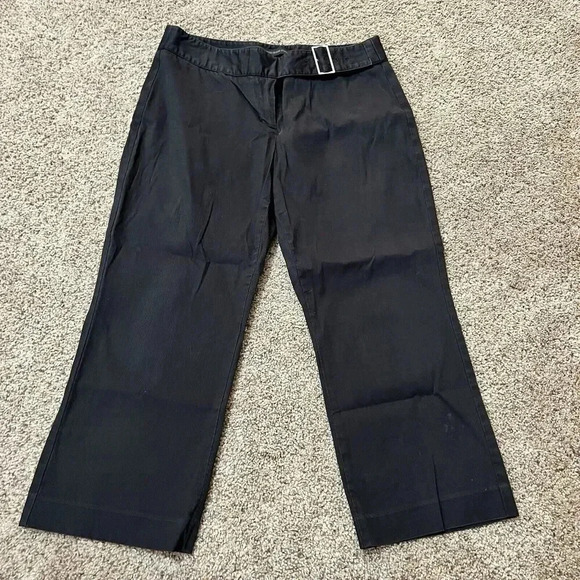 Express Womens Pants Black‎ Low Rise Buckle Size 6 M Editor Oldskool Boot Grunge - Picture 12 of 12